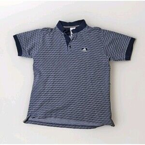 Vintage Adidas Men's Polo Shirt Geometric Shirt Blue 90's Size M Free Shipping!